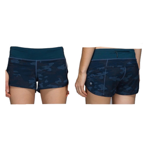 Lululemon Blue Camo speed shorts size 10GUC